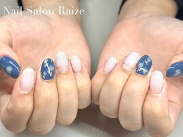 春ネイル/ネイビーネイル