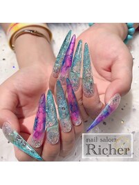 紫陽花ネイル