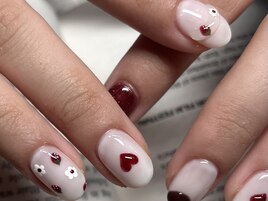 バレンタインネイル