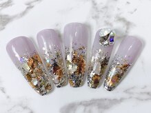 ラリュールネイル(L'Allure nail)/グリッターシェルネイル￥8200