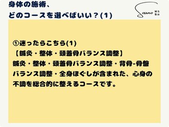 ソウノ 御茶ノ水(Souno)/身体の施術どれがいい？(1)