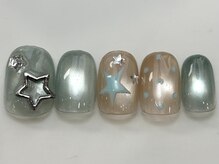 ネイルメゾン 天神店(NAIL MAISON)/ぷるマググリーン星¥9000
