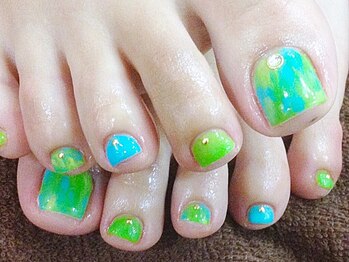 ネイルサロン ディーバ ギンザ(Nail salon Diva GINZA)/マーブル　夏　ミラー￥8500