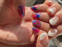 アイネイルズ 渋谷店(I nails)/カラフルインクちぐはぐ¥9480