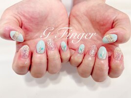 真夏の涼しげネイル