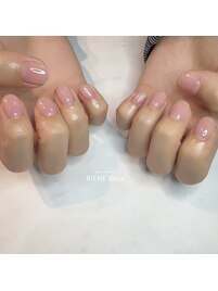 ちゅるんと自爪風！血色ネイル