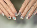 小花ミラーネイル