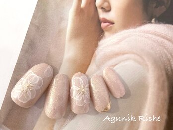 アグニークリッシェ(Agunik Riche)/【水彩フラワーネイル】