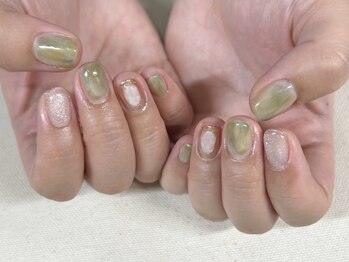 アールネイル(r.nail)/くすみグリーン