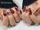 ボルドー×チェック