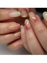 マニクション ネイルズ(M2CT NAILS)/桃ネイル