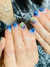 チヒロネイル/夏の紫陽花押し花入り