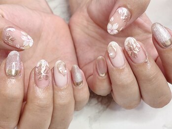 ラルージュ(La Ru-Ju)/ミラー桜ネイル