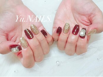 ユーネイルズ 恵比寿(Yu.NAILS.)/ボルドー◎フラッシュデザイン
