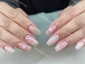 ココナッツネイル/バレンタインネイル