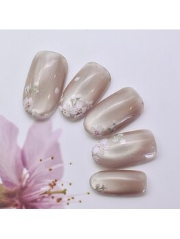 手描き桜マグネットネイル