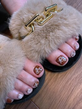 マリネ(marine)/VUITTON風フットネイル