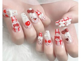 さくらんぼネイル、春ネイル