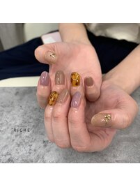 秋色ミックスのニュアンスアート