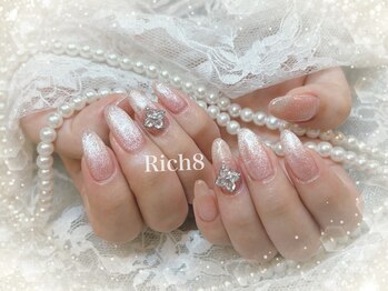 ネイルアンドまつげエクステ リッチエイト 原宿店(Rich8)/マグネットネイル+パーツ