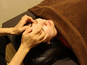 百会/眼精疲労 顔ツボ