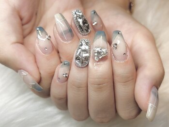 モカ 心斎橋(moca by Lee)/ブルーガーリーネイル