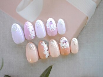 ブリオン 六本松店(Bullion)/シースルーフラワーネイル