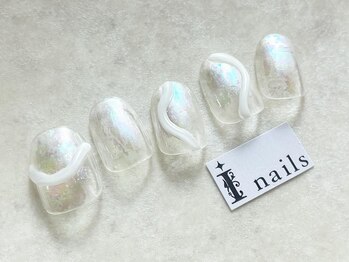 アイネイルズ 池袋店(I-nails)/オーロラホワイトクリアネイル