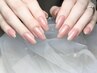 【Office　Nail】ワンカラー先端ラメライン 