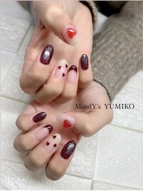 バレンタイン/ハート/ボルドー