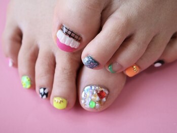 ヴィエル ネイル(VIEL NAIL)/ネオンカラー☆レオパードネイル