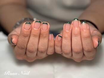 ローザネイル(Rosa Nail)/グリーンフレンチ