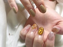 アイネイルズ 渋谷店(I nails)/秋色ちぐはぐネイル￥9480