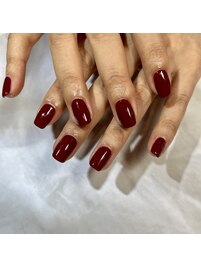 ボルドーワンカラーネイル