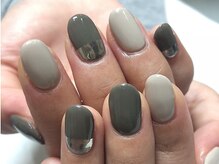 リッチネイル(Rich Nail)/ミラーネイル逆フレンチ