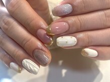アトリエ フェム(atelier.fem)/ミラーフレンチ×ニットネイル