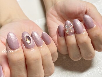 ネイルサロン イントゥ(into_)/ワンカラー ストーン リボン