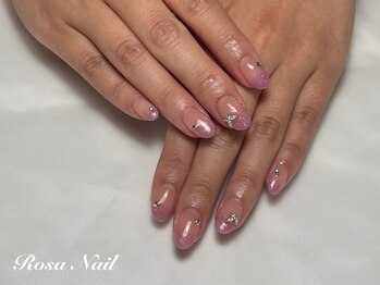 ローザネイル(Rosa Nail)/ピンクラメグラデーション