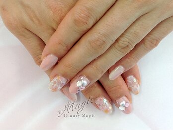 ネイルサロン ビューティーマジック 川口店/ピンクフラワーネイル