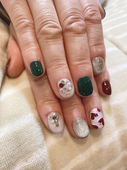 ネイル ハピネス(Happiness)/大人クリスマスネイル7000円