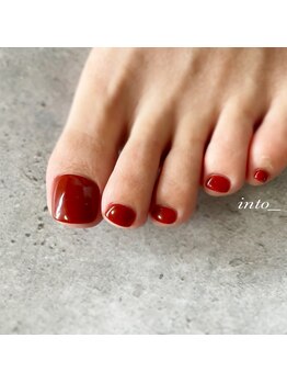 ネイルサロン イントゥ(into_)/フット　レンガ色　ワンカラー