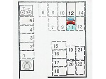 アパート中２階、201号室です！駐車場11番にお停めください