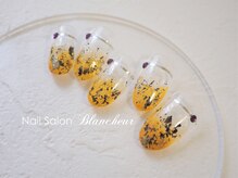 ネイルサロン ブランシュール(Nail Salon Blancheur)/はちみつカラーのカラグラ＆箔