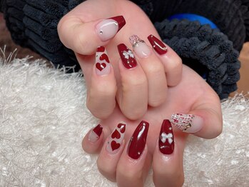 レアネイル 新宿(le'a nail)/ボルドーネイル
