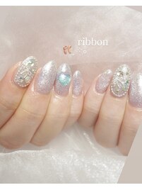 韓国ネイル　ブルーネイル