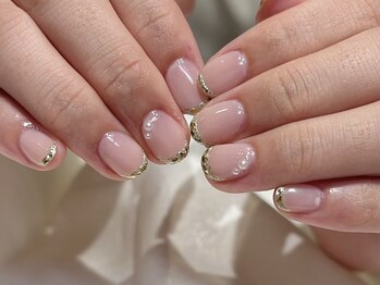 ガラスフレンチネイル