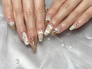 ジゼル ひばりが丘店(GIZELE)の写真/《持ち込みデザイン¥9500》服装/場面を選ばないシンプルなデザイン～こだわりアートでお洒落上級者に♪