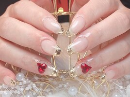 ガラスフレンチ×赤ハート