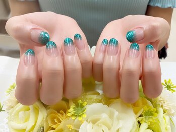 プルミエ ネイル(Premier Nail)/グリーン★ラメグラデーション