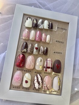 バレンタインネイル